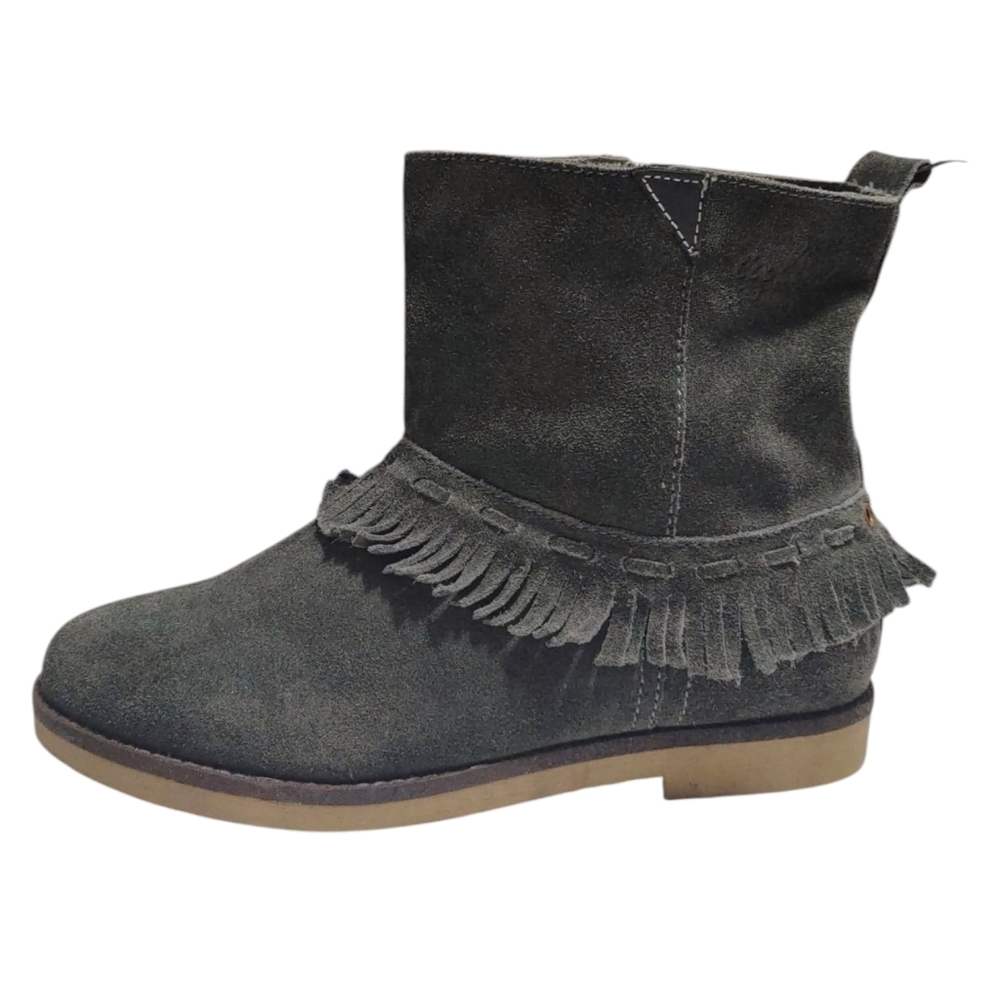 Coolway Gray Suede Fringe Bohemian Boho Ankle Pull On Boots Women's Size 40 - 10